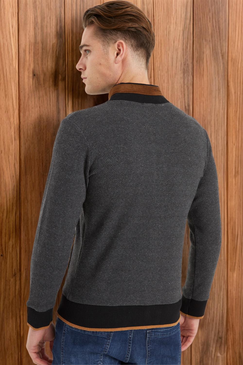 1021 DEWBERRY MENS SWEATSHIRT-LIGHT DIAGONAL ANTHRACITE
