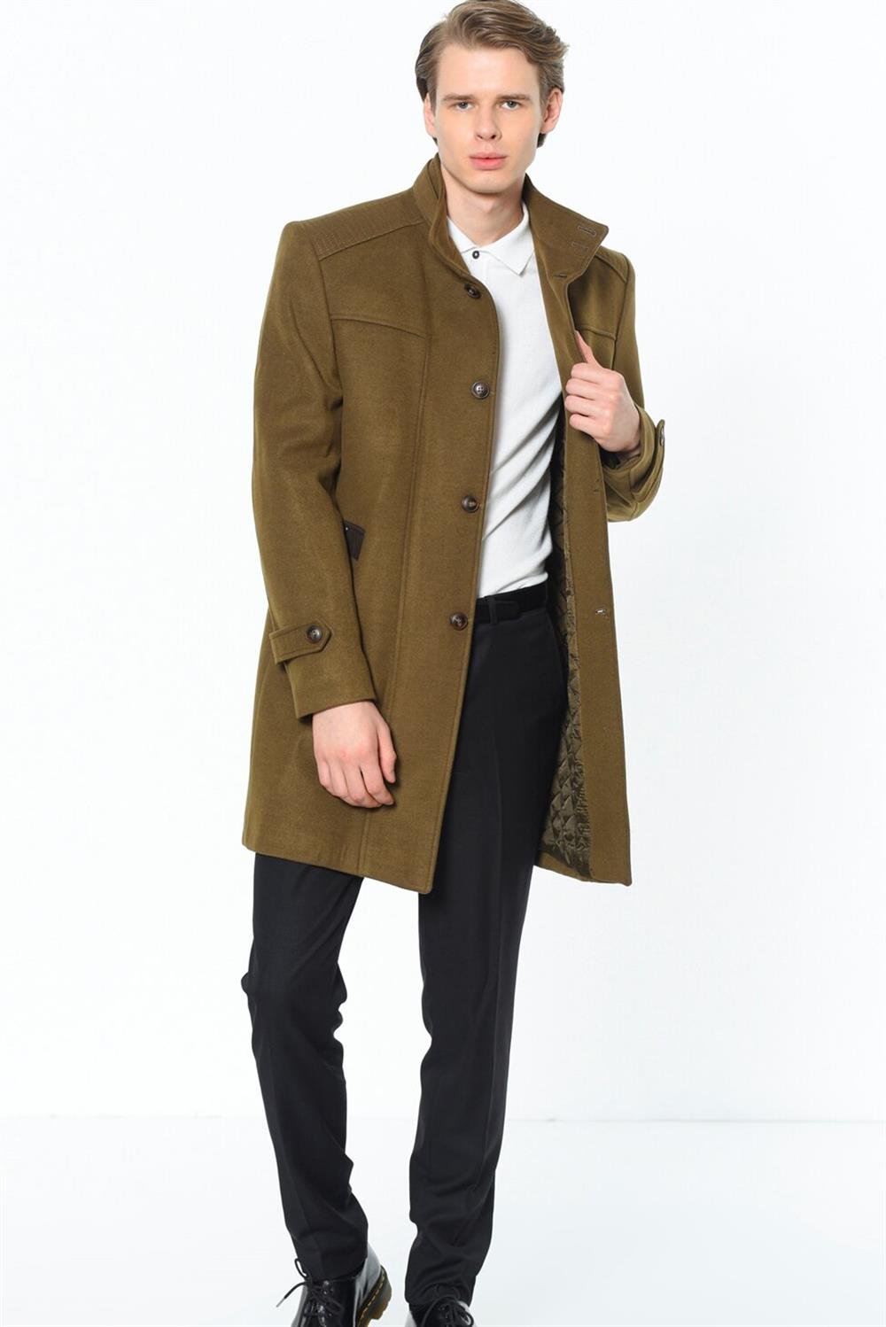 PLT8380 DEWBERRY MEN&#039;S COAT-STRAIGHT CAMEL