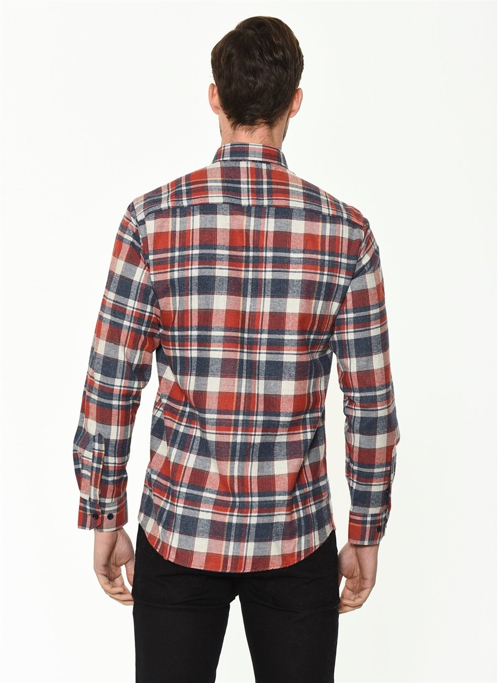 G704 DEWBERRY MEN'S SHIRT-NAVY-RED