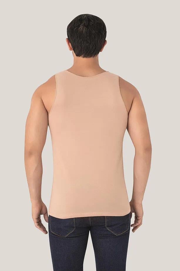 05355 Dewberry Mens Invisible Nude Color Undershirt-SKIN COLOR