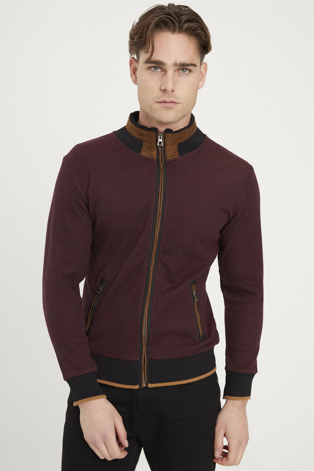 1021 DEWBERRY MEN'S SWEATSHIRT-DOTTED BURGUNDY