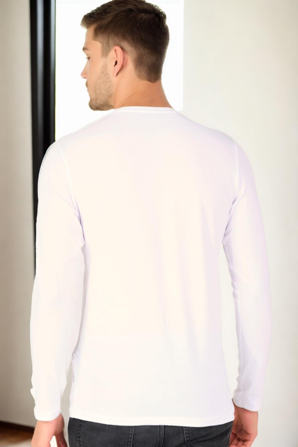 T9588 DEWBERRY BICYCLE COLLAR LONG SLEEVE T-SHIRT-WHITE