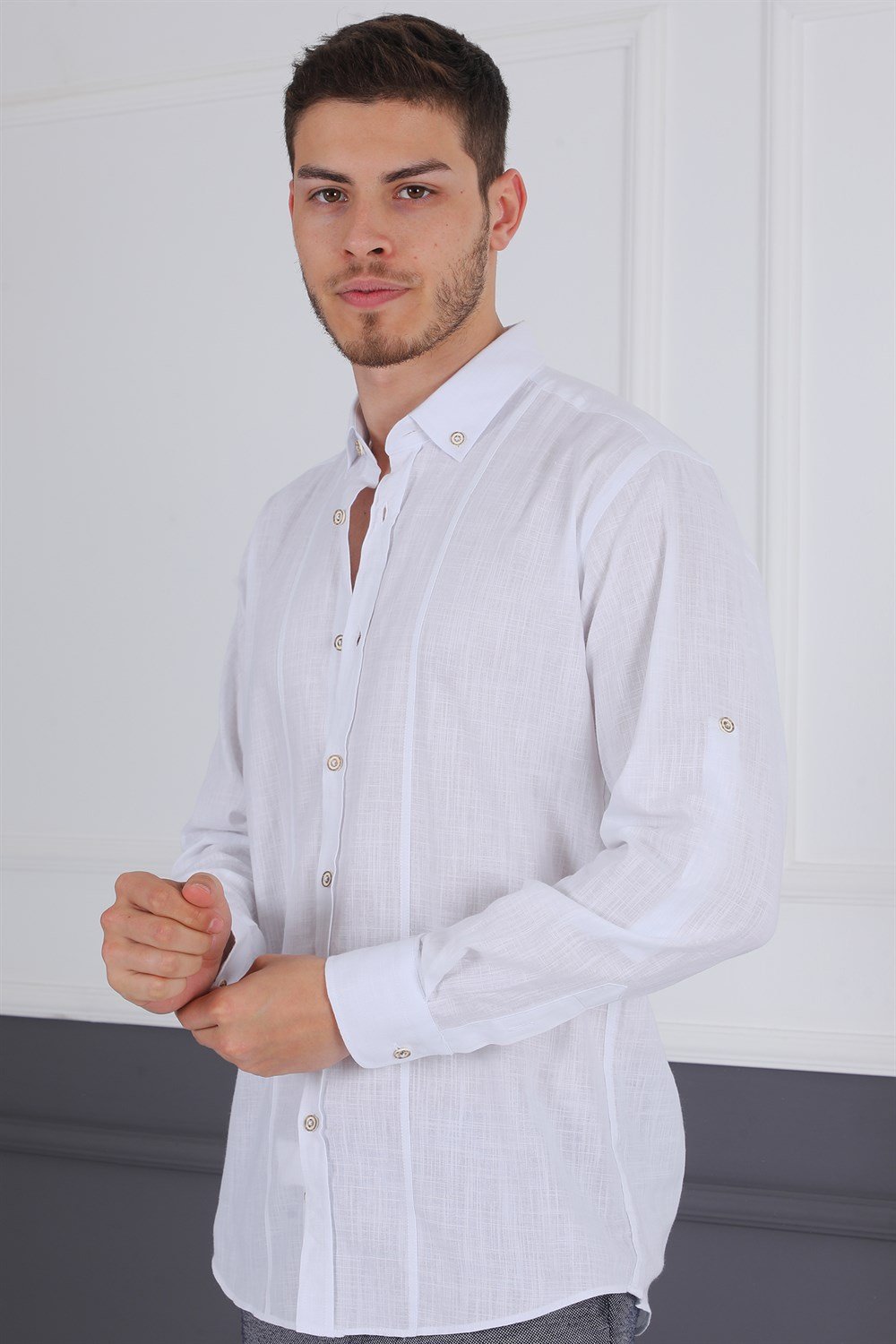 G721 DEWBERRY MEN'S SHIRT-WHITE