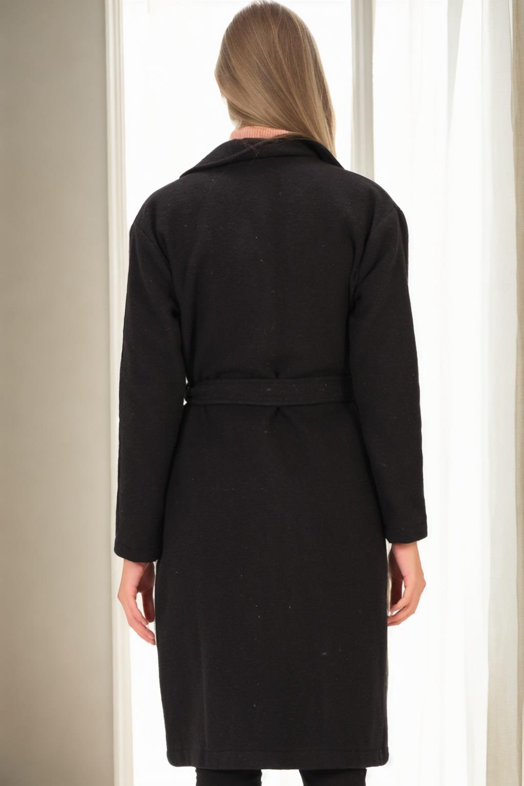 Z6765 DEWBERRY WOMEN'S COAT-BLACK-2