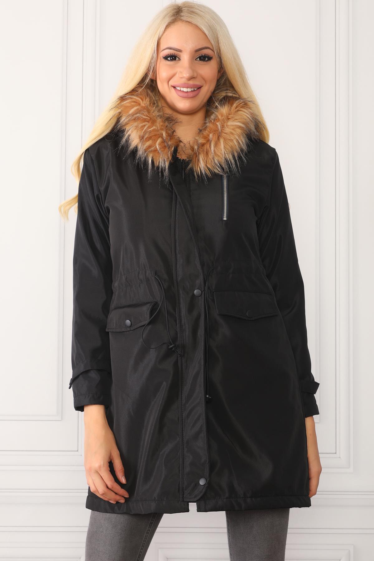 Z0090 DEWBERRY FAUX FÜR INSIDE WOMAN COAT