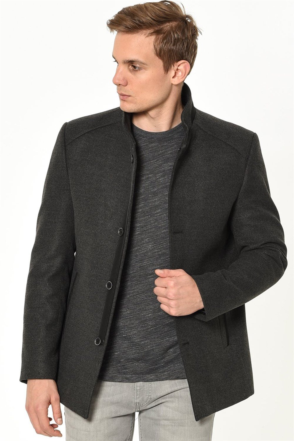 PLT8327 DEWBERRY MEN&#039;S COAT-ANTHRACITE