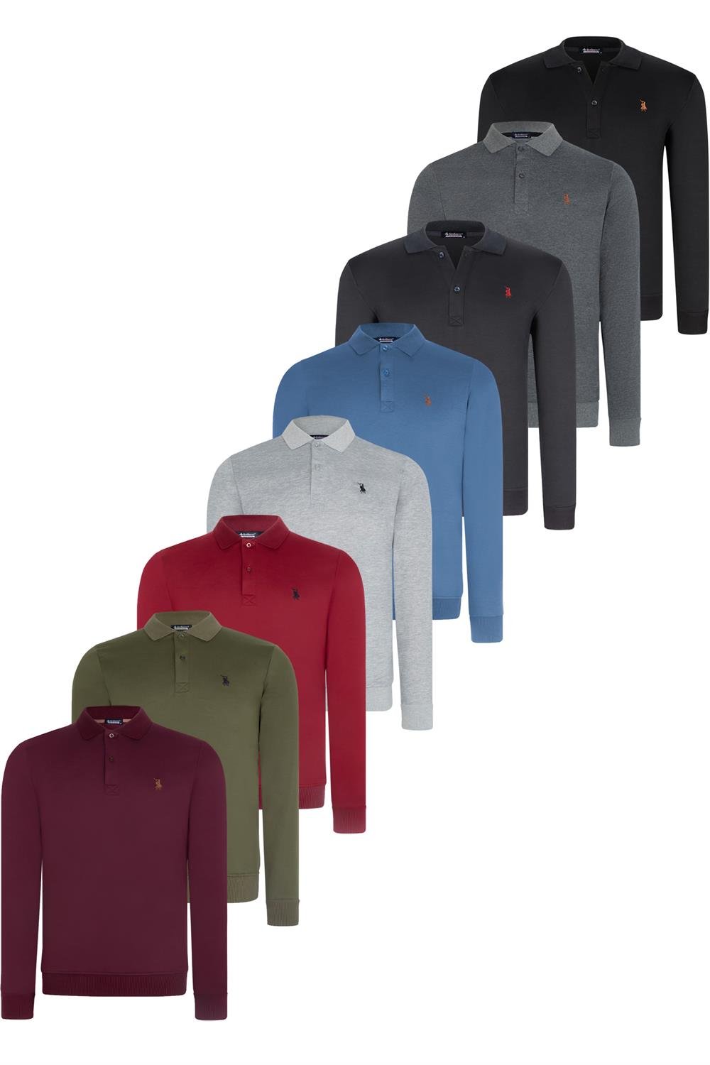 SET OF EIGHT V4007 DEWBERRY MENS SWEATSHIRT-BLACK-NAVY-ANTHRACITE-GRAY-BURGUNDY-INDIGO-KHAKI-PURPLE
