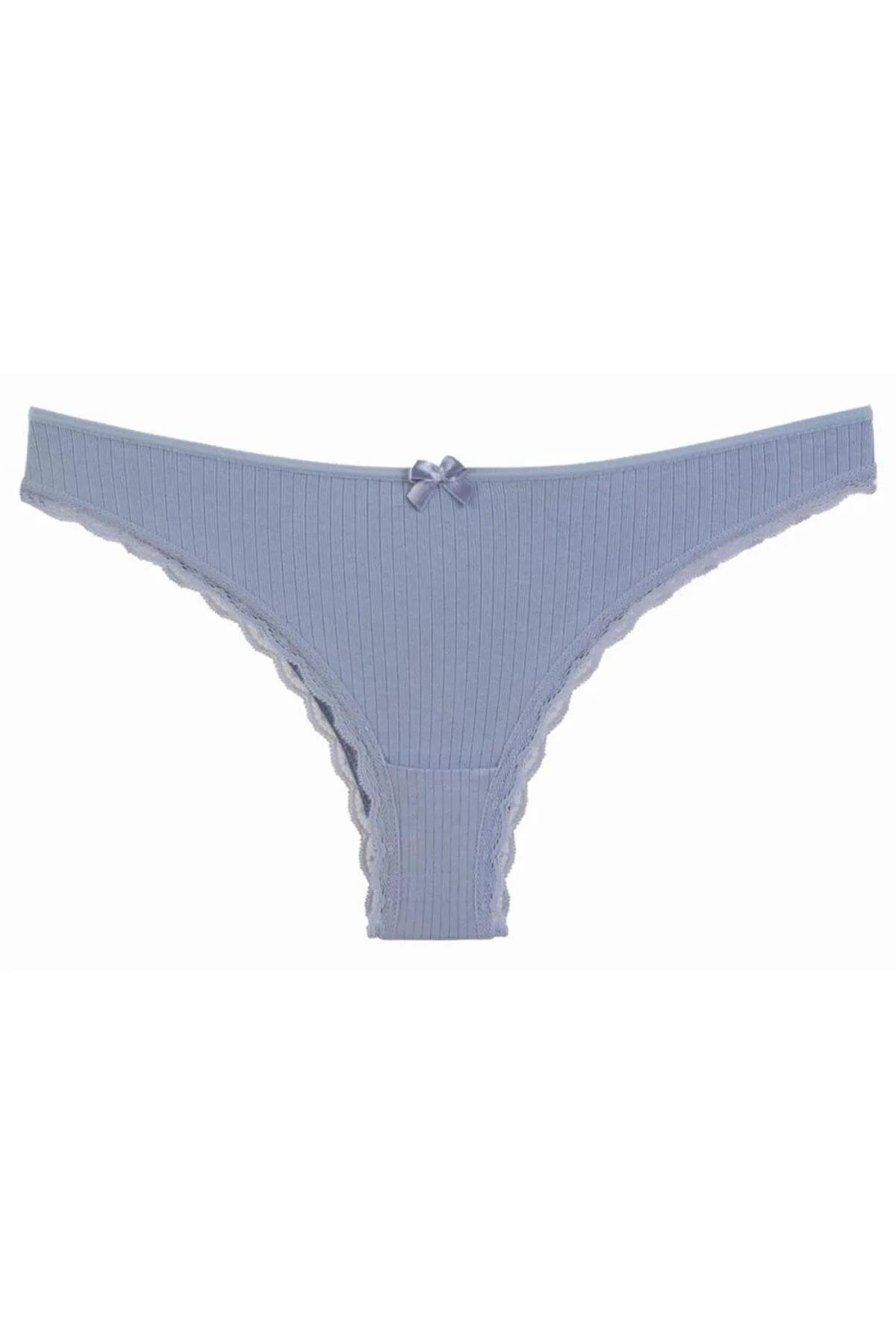 09652 Dewberry Womens Panties Brazillian 5 Pack Lycra Lace-MULTICOLOR