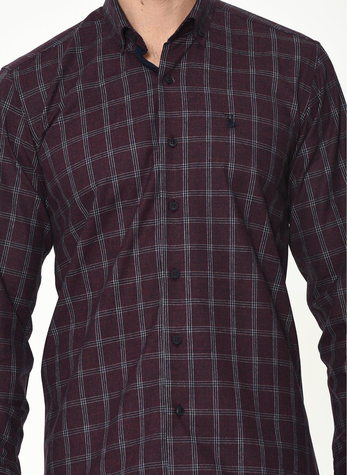 G711 DEWBERRY MEN'S SHIRT-BURGUNDY-1