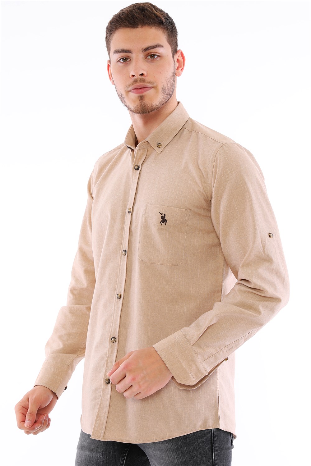 G723 DEWBERRY MEN'S SHIRT-BEIGE