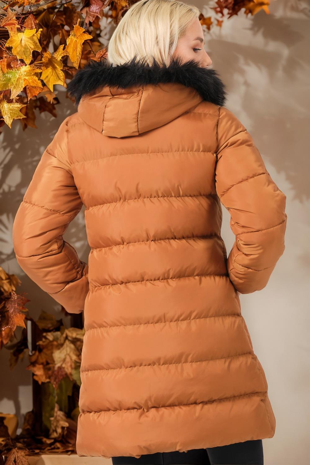 Z6760 DEWBERRY LADIES' COAT-PLAIN TAN