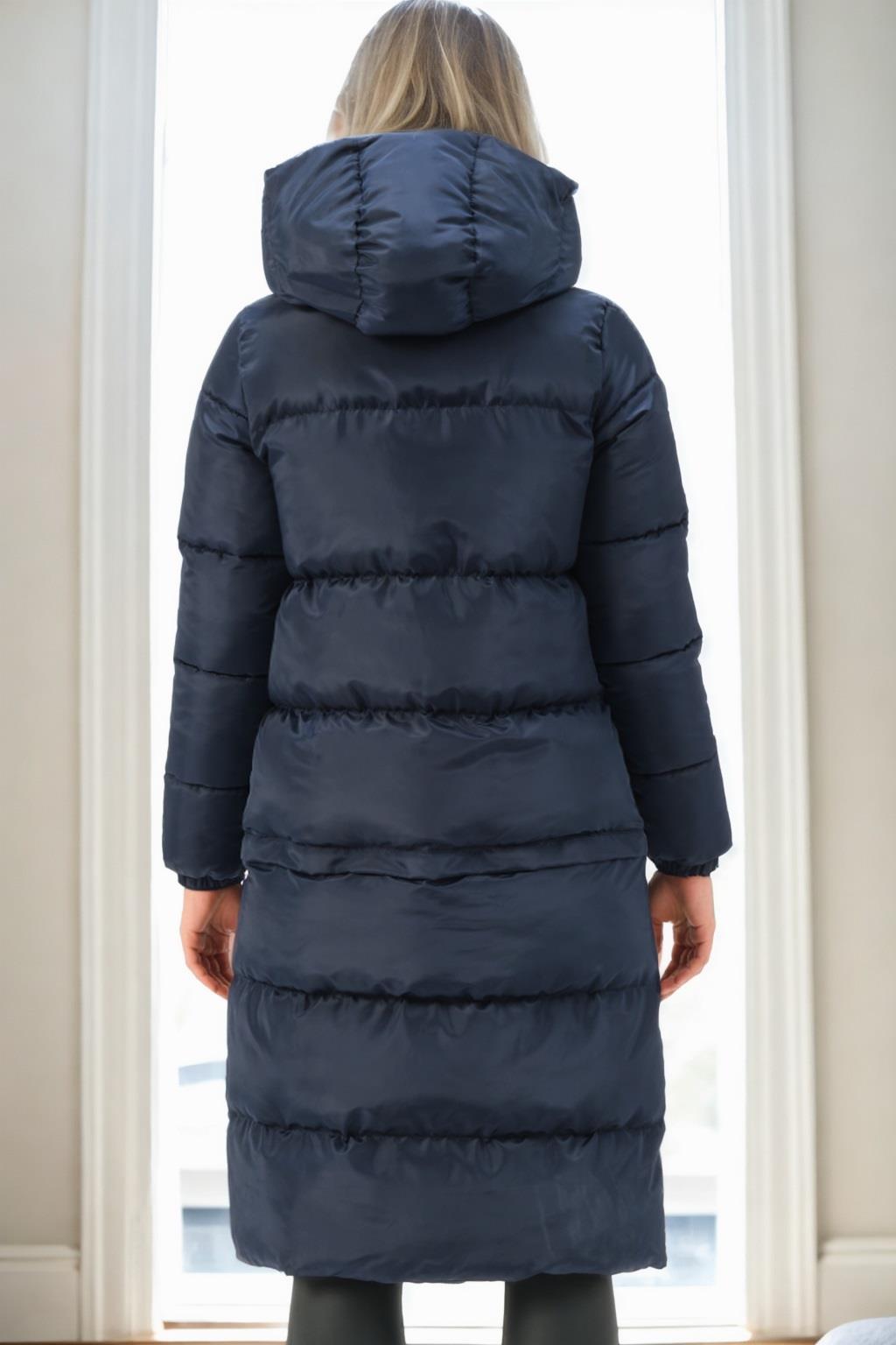 Z6772 DEWBERRY SHORTENABLE LADIES COAT-NAVY-1