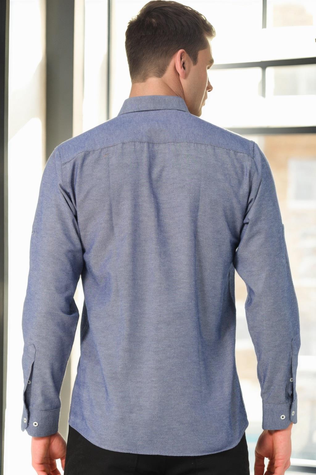 G674 DEWBERRY MEN'S SHIRT-DENIM BLUE-4
