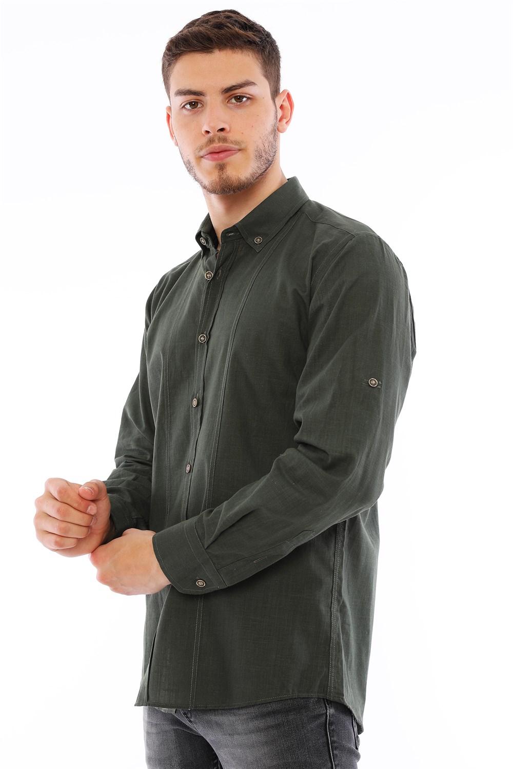 G721 DEWBERRY MEN'S SHIRT-KHAKI