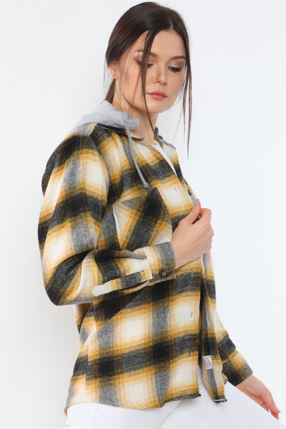 Z6665 DEWBERRY LADIES SHIRT-MUSTARD