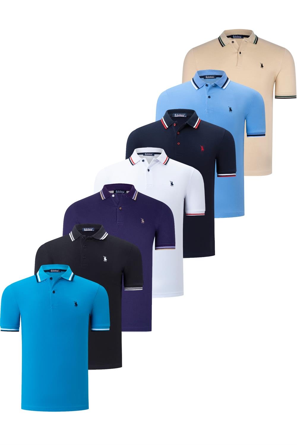 SEVEN SET T8594 DEWBERRY MENS T-SHIRT-BLACK-WHITE-NAVY-LIGHT BLUE-DARK BLUE-PURPLE-BEIGE