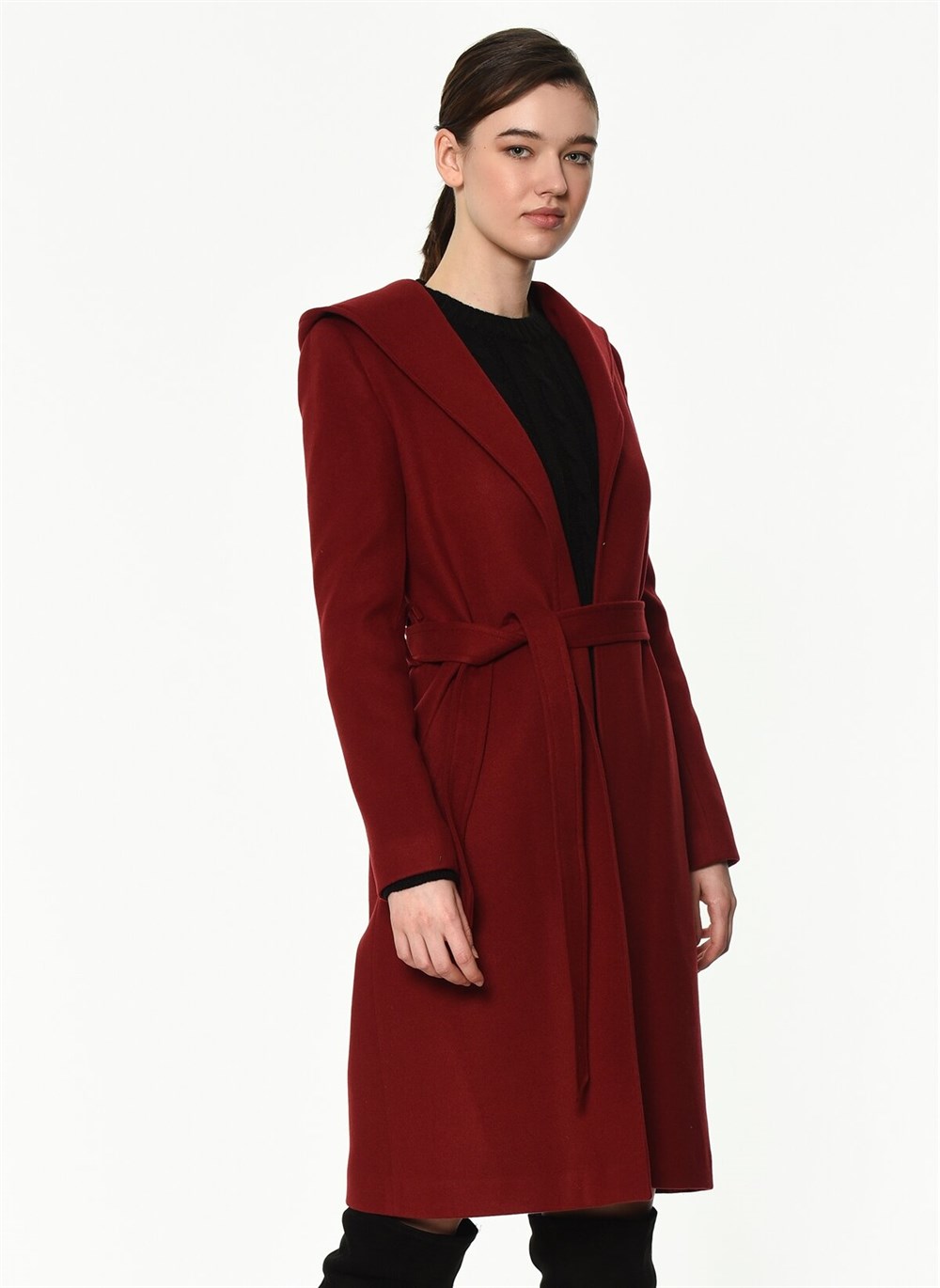 Z6630 DEWBERRY LADIES&#039; COAT-BURGUNDY
