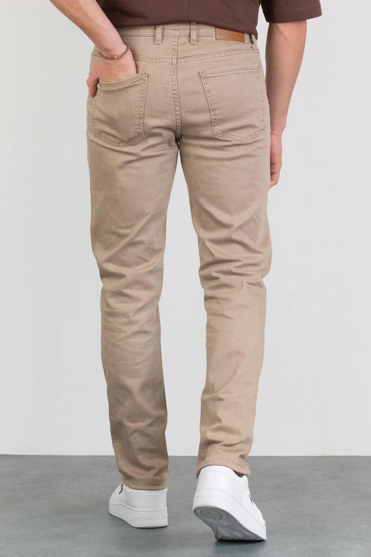 23648 Dewberry Regular Fit Stretchy Hlt Denim Mens Jeans-BEIGE