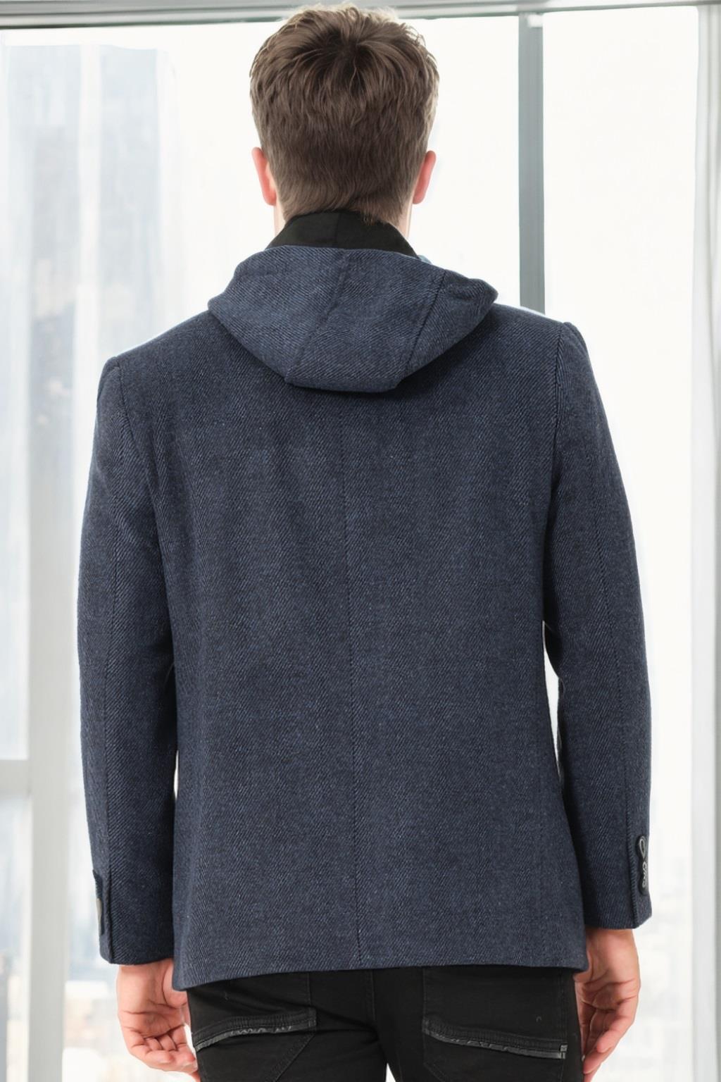 K9532 DEWBERRY MEN&#039;S COAT-DIAGONAL NAVY BLUE