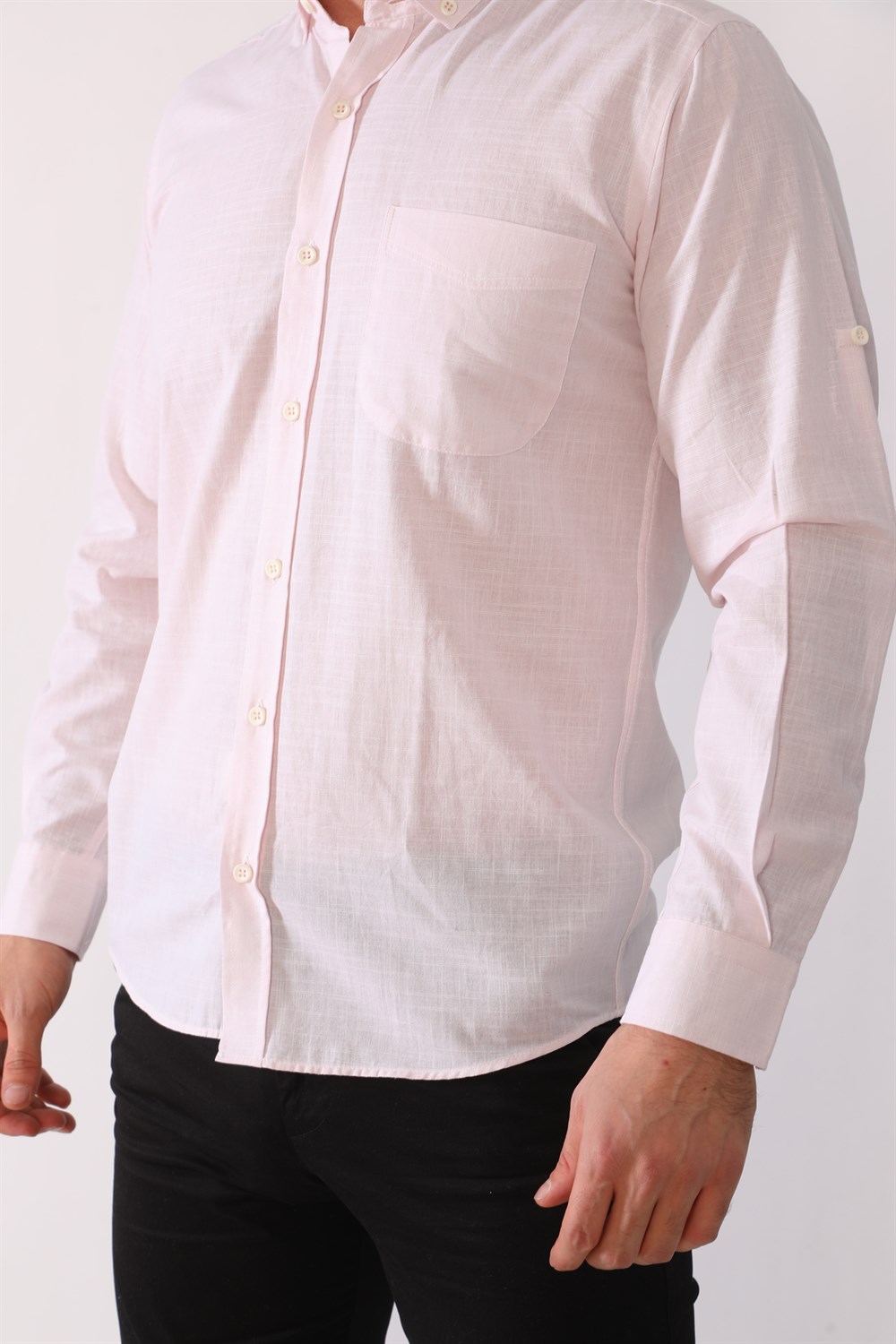 G625 DEWBERRY LINEN SHIRT-PINK