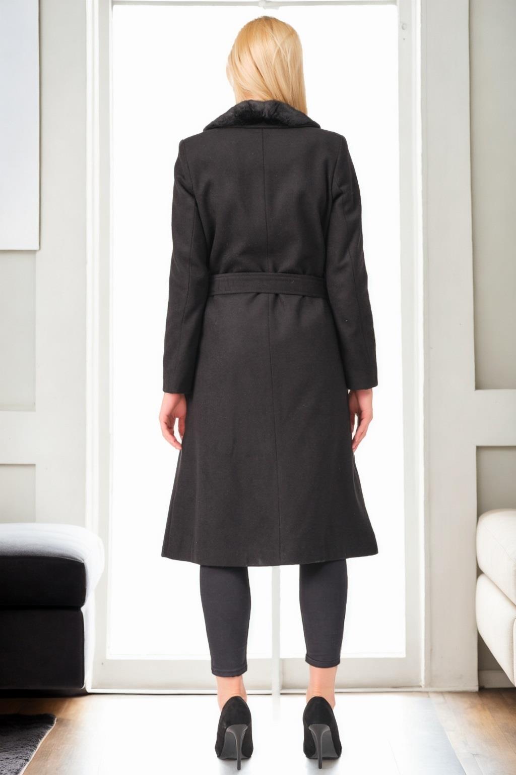 Z6671 DEWBERRY WOMEN'S COAT-BLACK-1