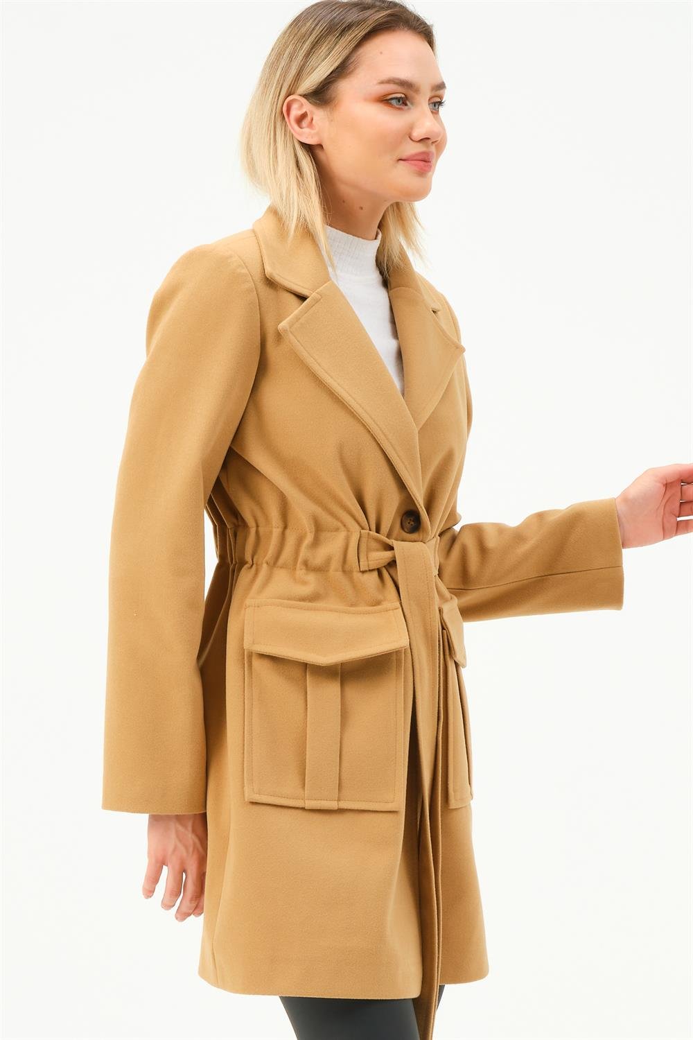 Z6778 DEWBERRY WOMEN'S COAT-CAMEL