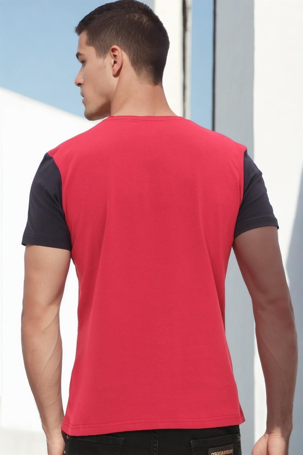 T9591 DEWBERRY MENS T-SHIRT-BURGUNDY