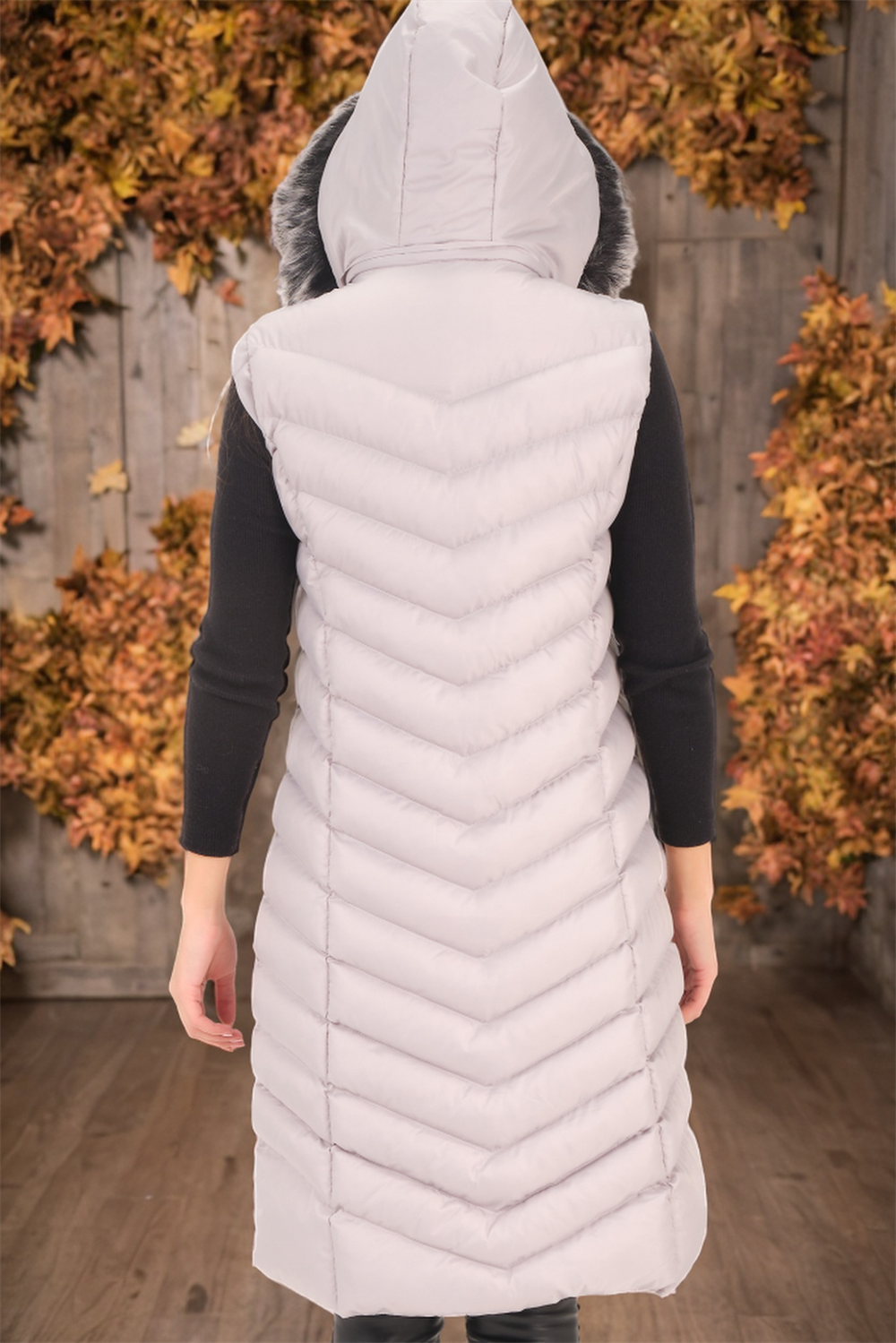 Z6684 DEWBERRY LADIES' VEST-PLAIN LIGHT GREY