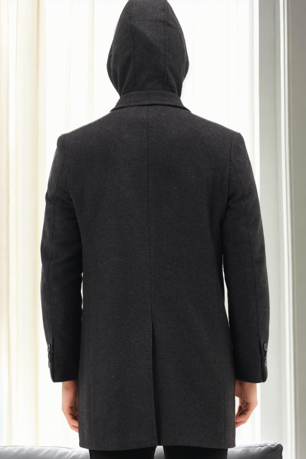 PLT9371 DEWBERRY MEN&#039;S COAT-DIAGONAL ANTHRACITE