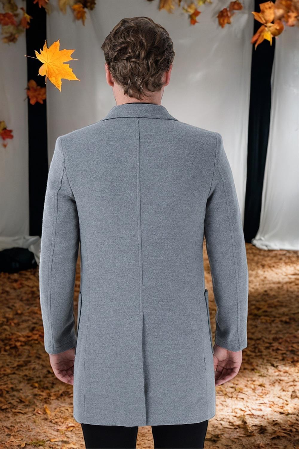 PLT8384 DEWBERRY MEN'S COAT-STRAIGHT GREY