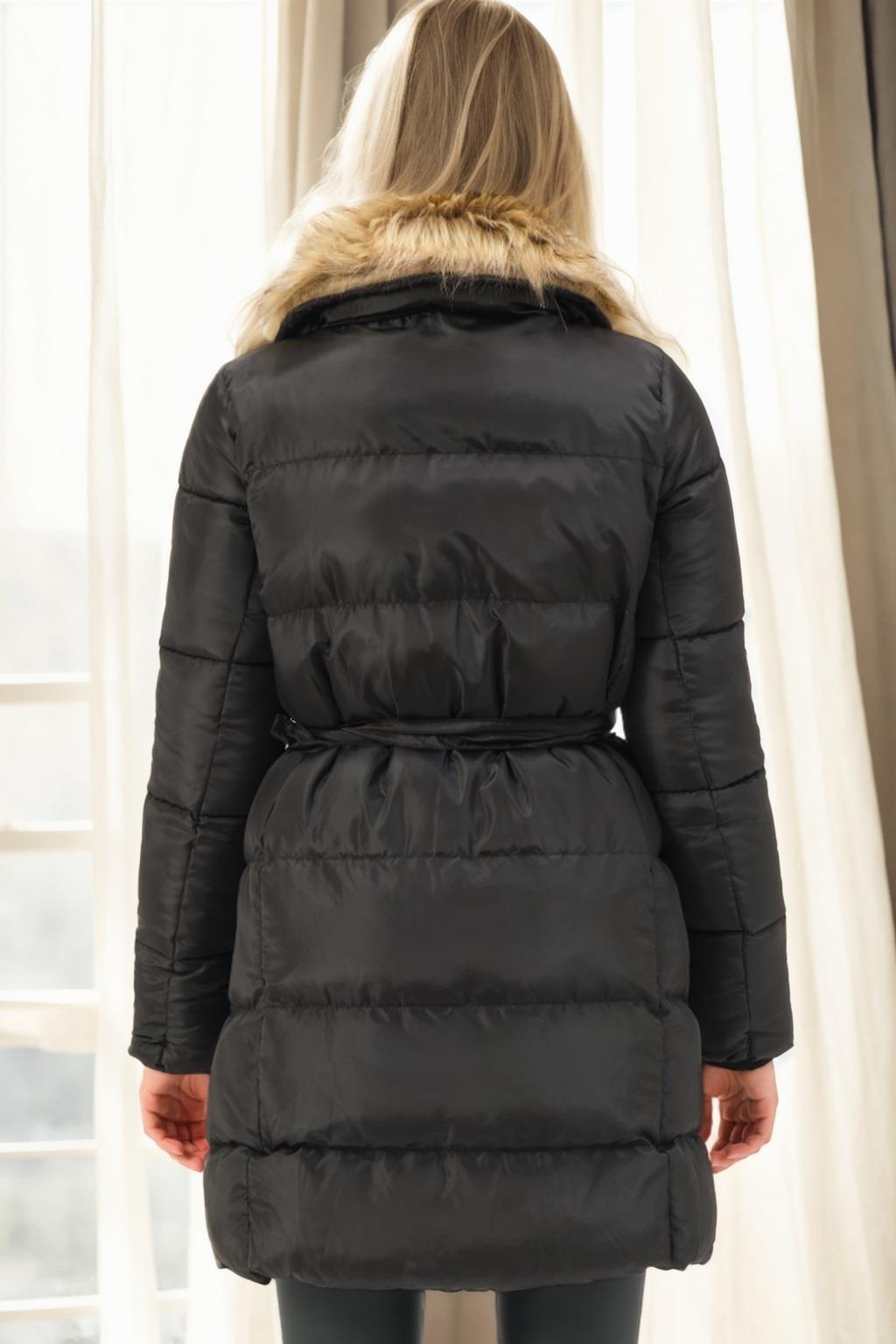 Z6767 DEWBERRY WOMEN'S COAT-BLACK-1