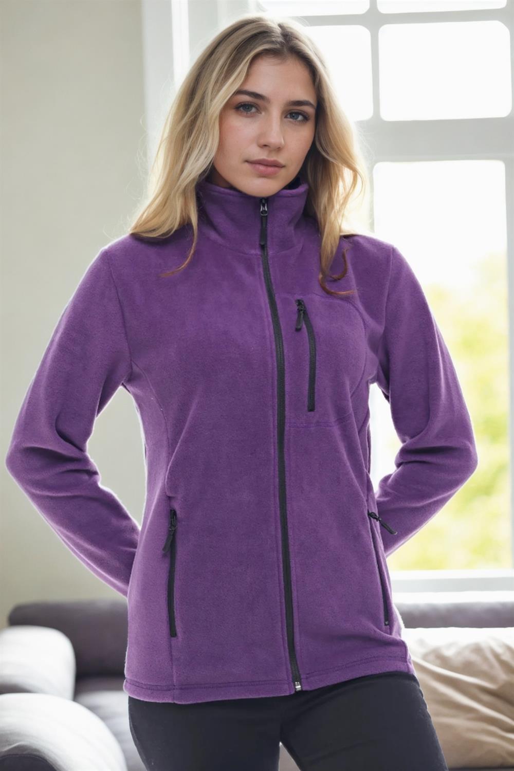 80514 Dewberry Full Zipper Fleece Jacket-MOR