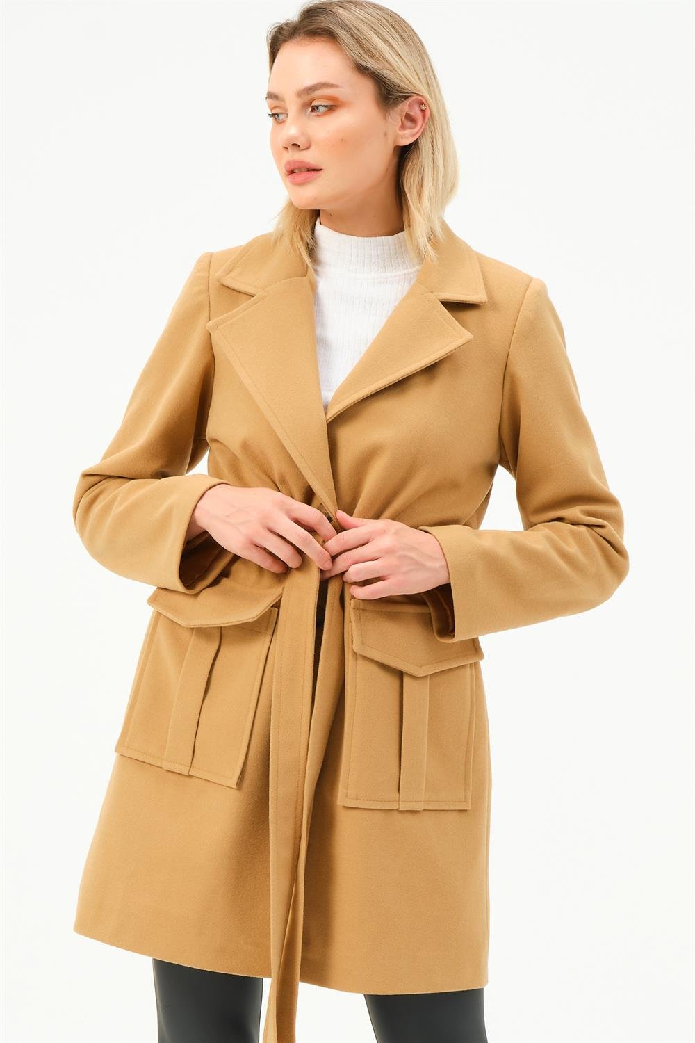 Z6778 DEWBERRY WOMEN'S COAT-CAMEL