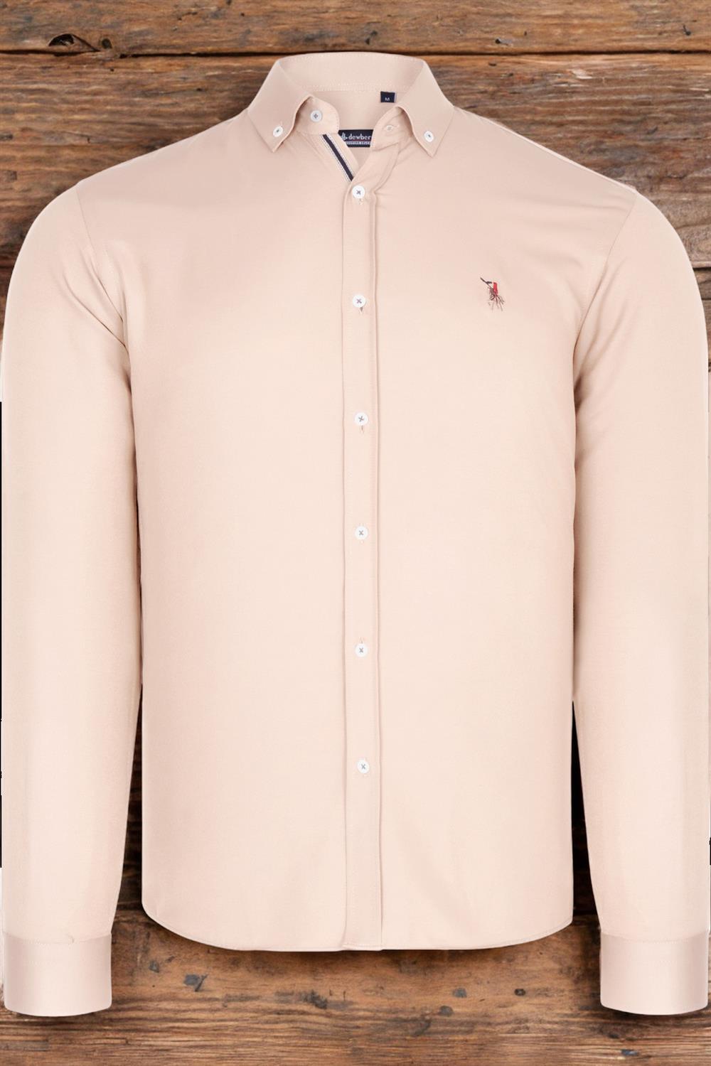 G674 DEWBERRY MEN&#039;S SHIRT-PLAIN BEIGE