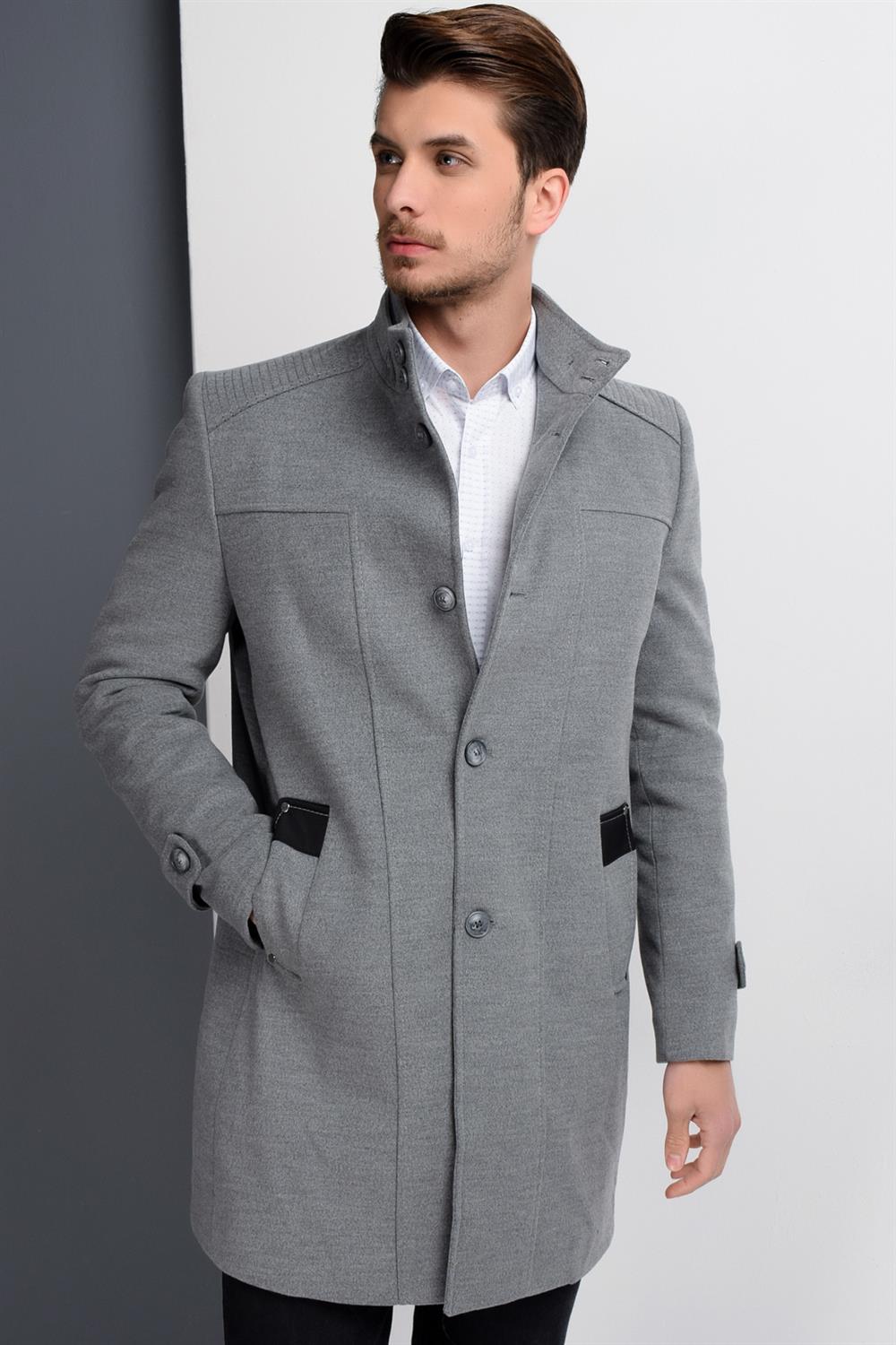 PLT8380 DEWBERRY MEN'S COAT-STRAIGHT GREY