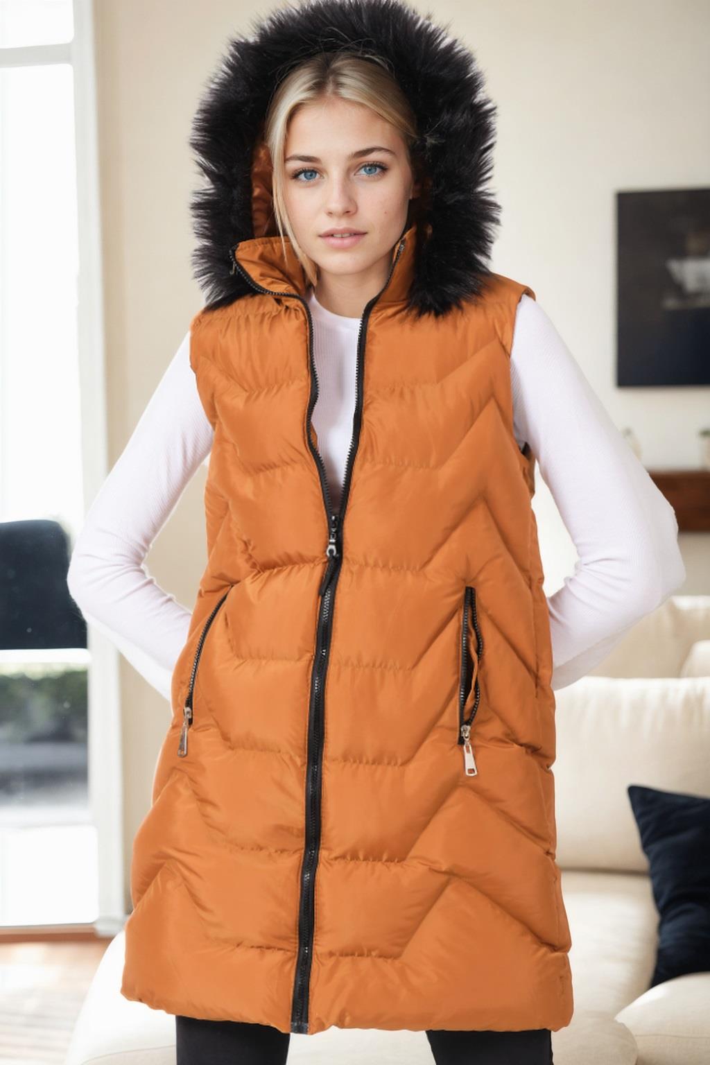 Z9761 DEWBERRY WOMEN'S VEST-TAN