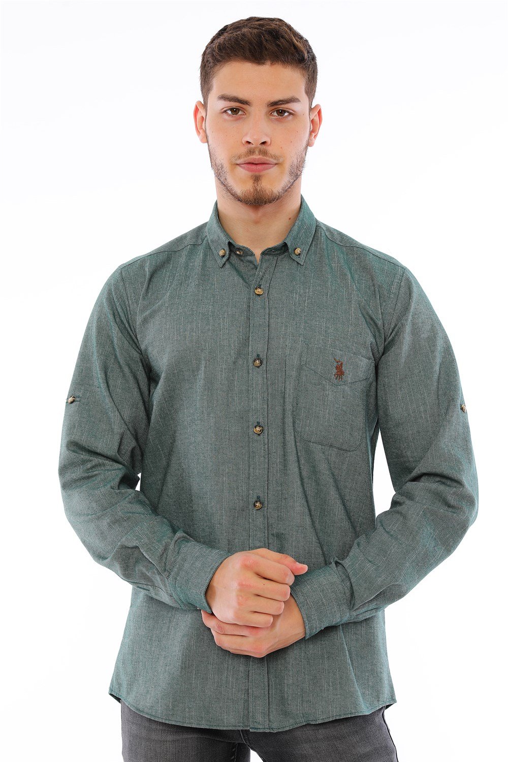 G723 DEWBERRY MEN'S SHIRT-KHAKI