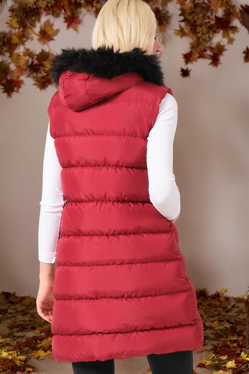 Z6761 DEWBERRY WOMEN'S VEST-PLAIN BURGUNDY