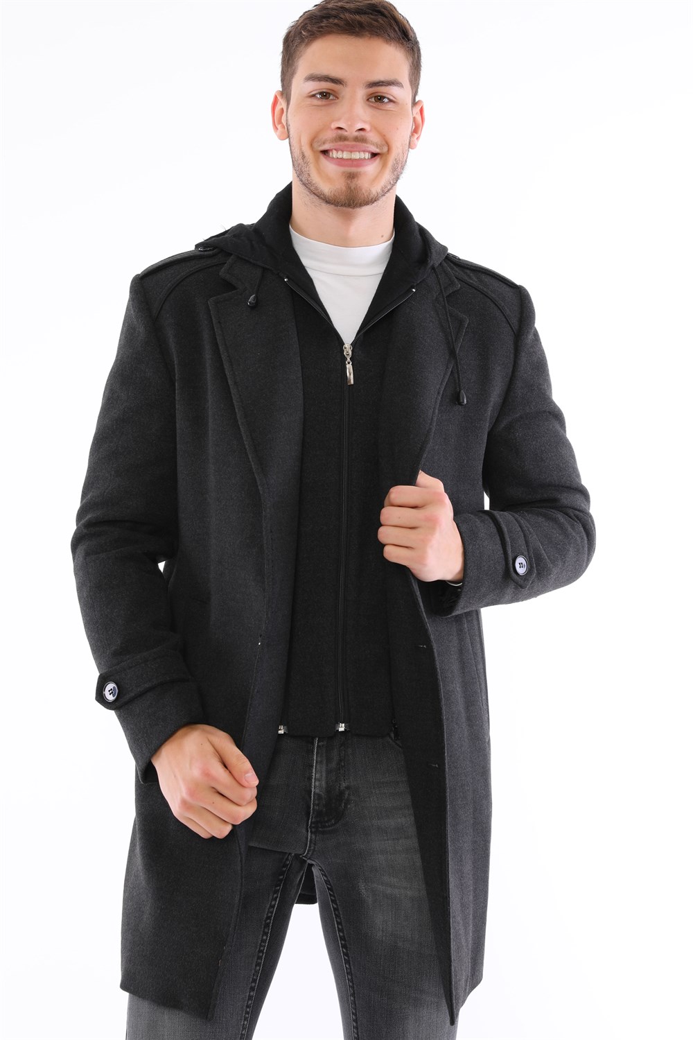 PLT8401 DEWBERRY MEN'S COAT-ANTHRACITE