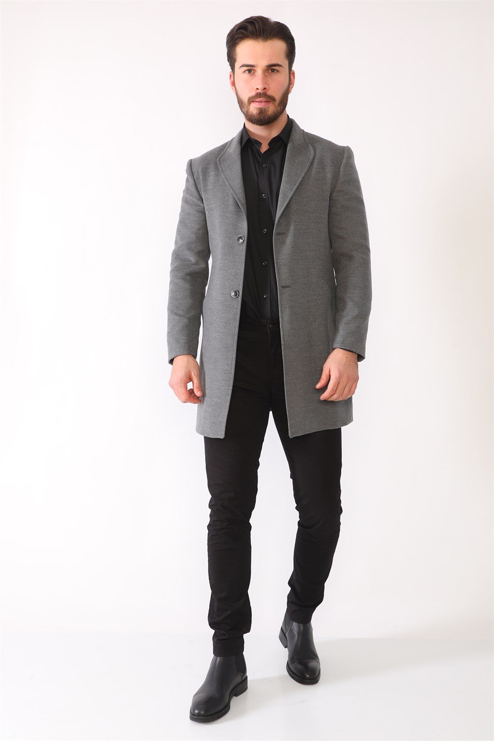PLT8398 DEWBERRY MEN&#039;S COAT-DARK GREY
