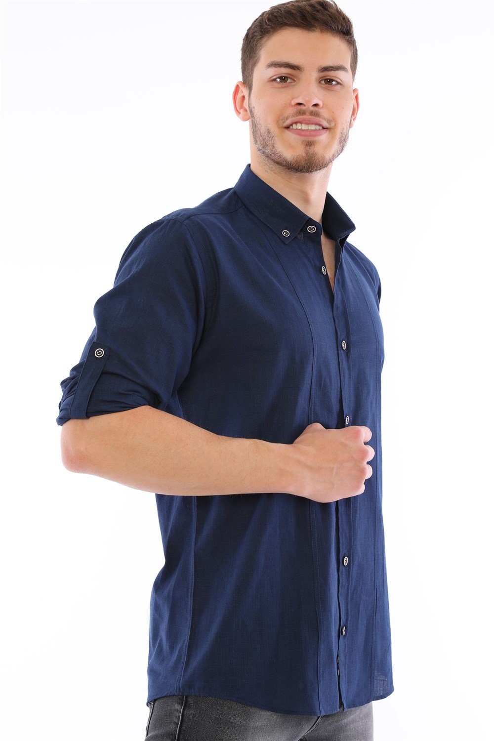 G721 DEWBERRY MEN'S SHIRT-NAVY BLUE