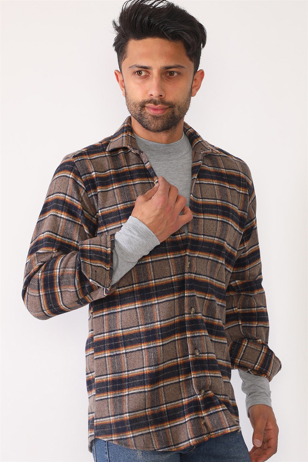 G695 DEWBERRY MEN'S SHIRT-BROWN