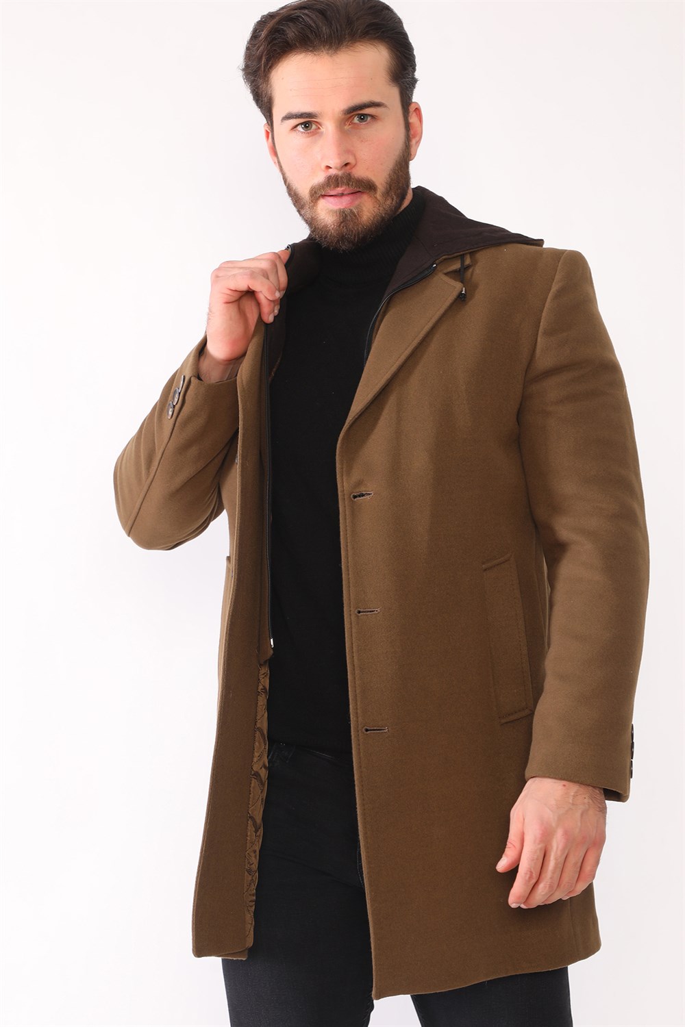 PLT8395 DEWBERRY BATTAL COAT-CAMEL