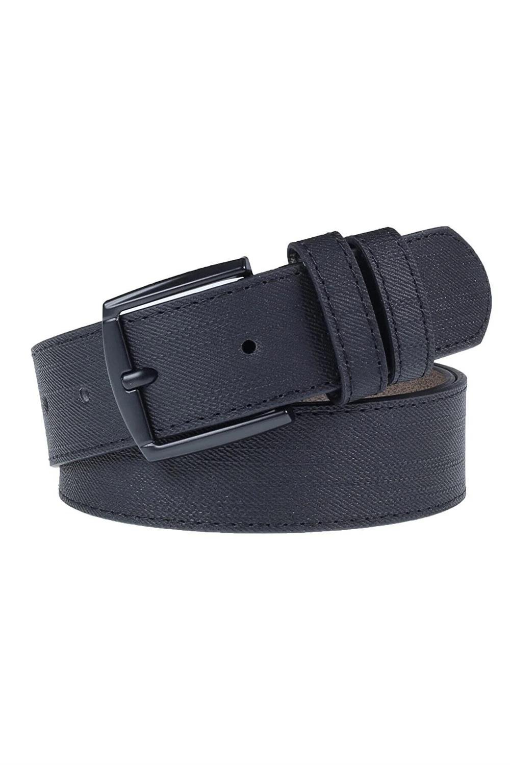 R0928 Dewberry Set Of 3 Mens Belt For Jeans And Canvas-BLACK-BROWN-TABA