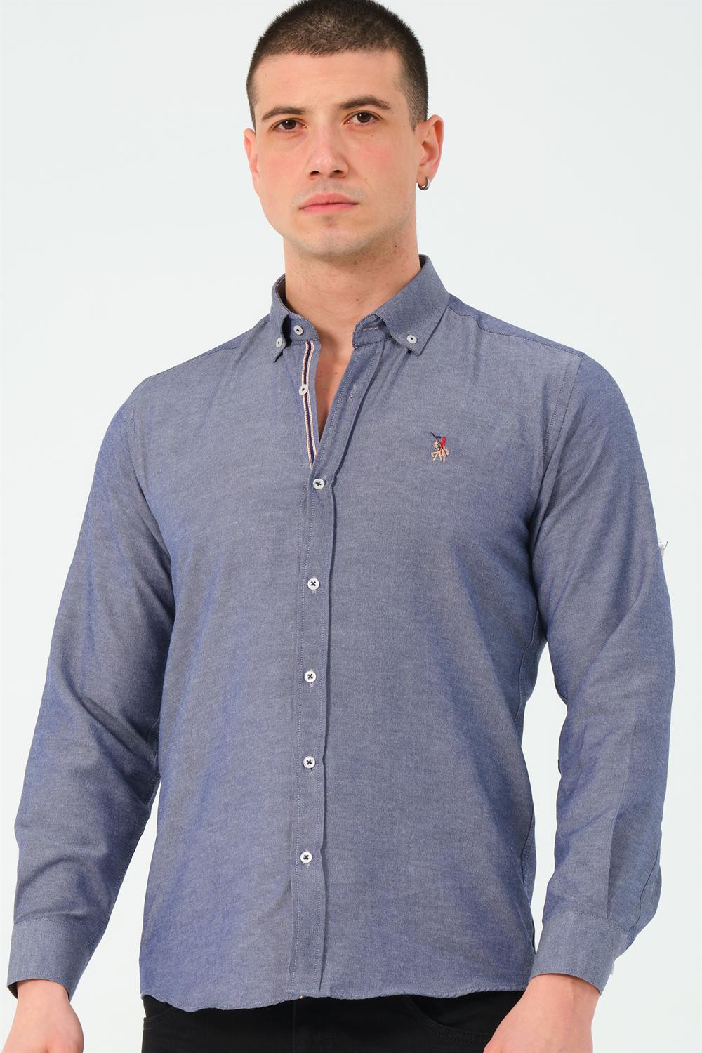 G674 DEWBERRY MEN'S SHIRT-DENIM BLUE-3