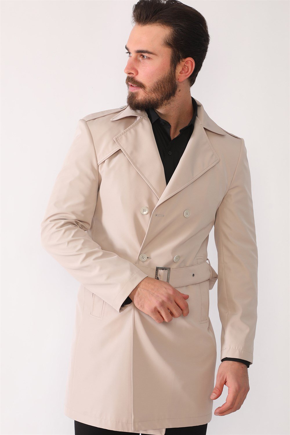 PLT8321 DEWBERRY MEN&#039;S OVERCOAT-BEIGE