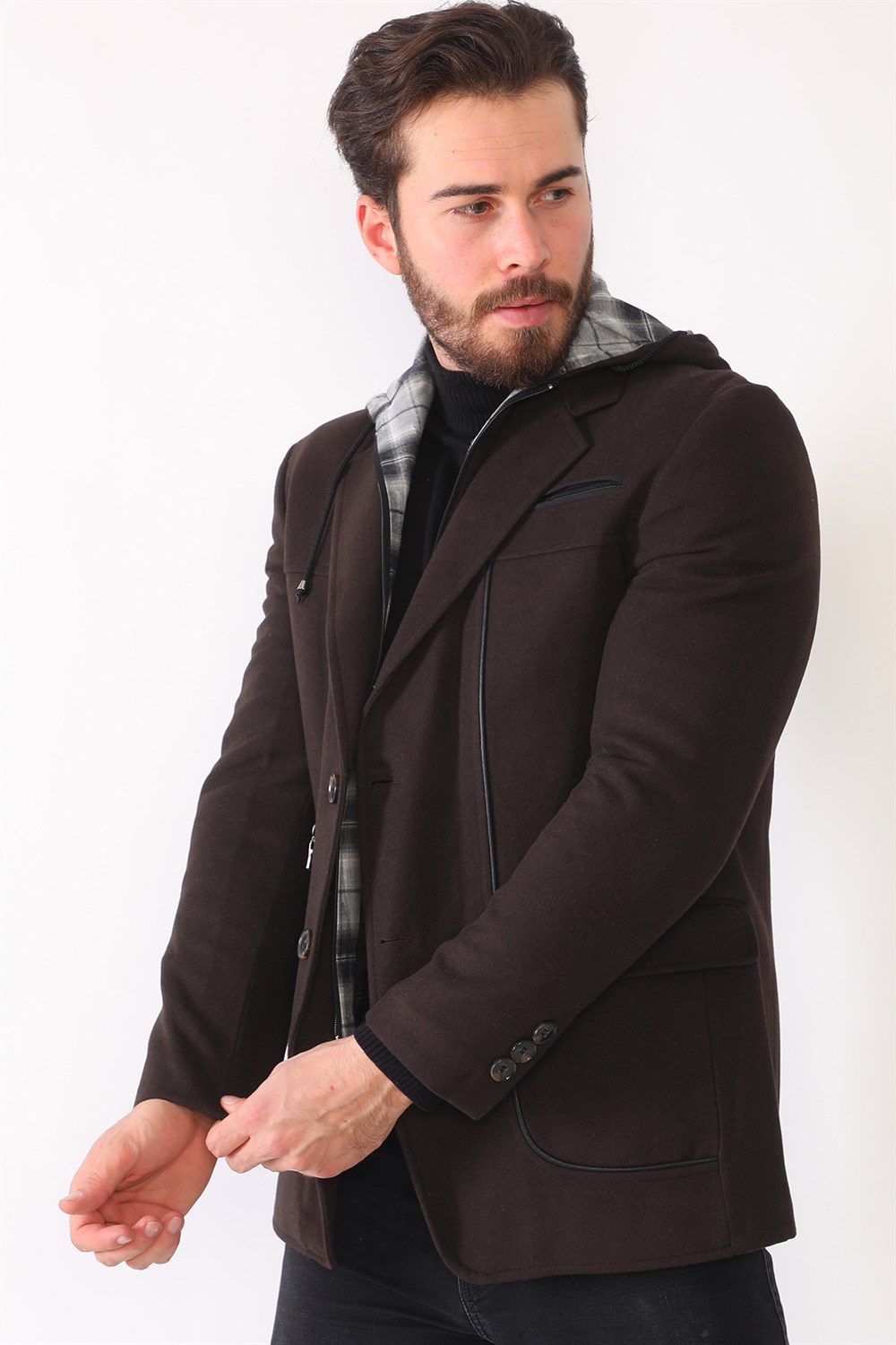 K7533 DEWBERRY MEN&#039;S COAT-BROWN