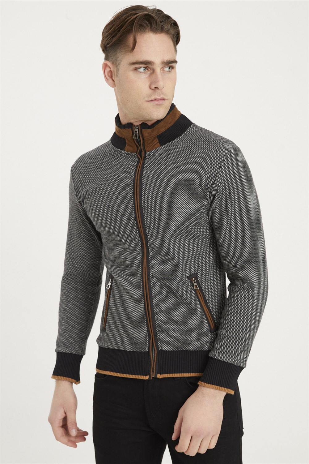 1021 DEWBERRY MEN'S SWEATSHIRT-DOTTED BLACK