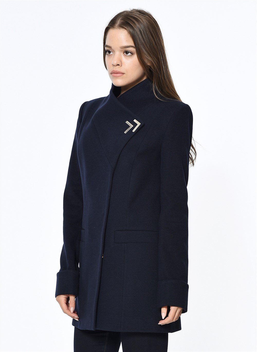 Z6634 DEWBERRY WOMEN'S COAT-NAVY BLUE