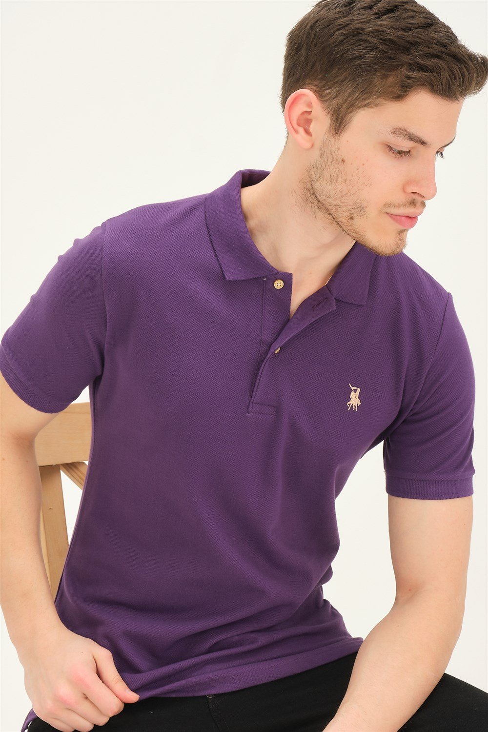 Tricou polo de barbati, dewberry